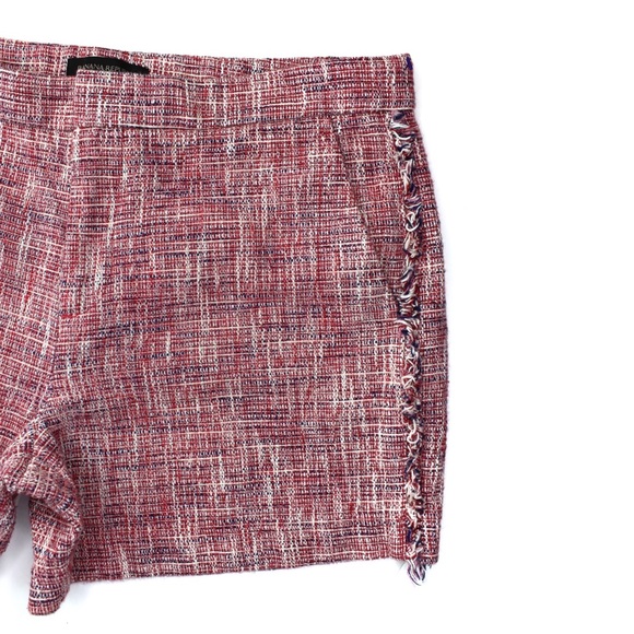 Banana Republic Red Textured Linen Look Frayed Detailing Boho Shorts 8 - Picture 3 of 6